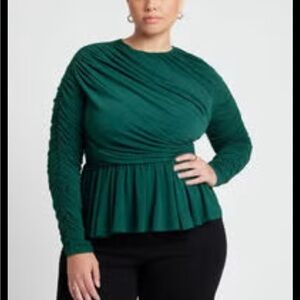 Elegant Green Long Sleeve Top